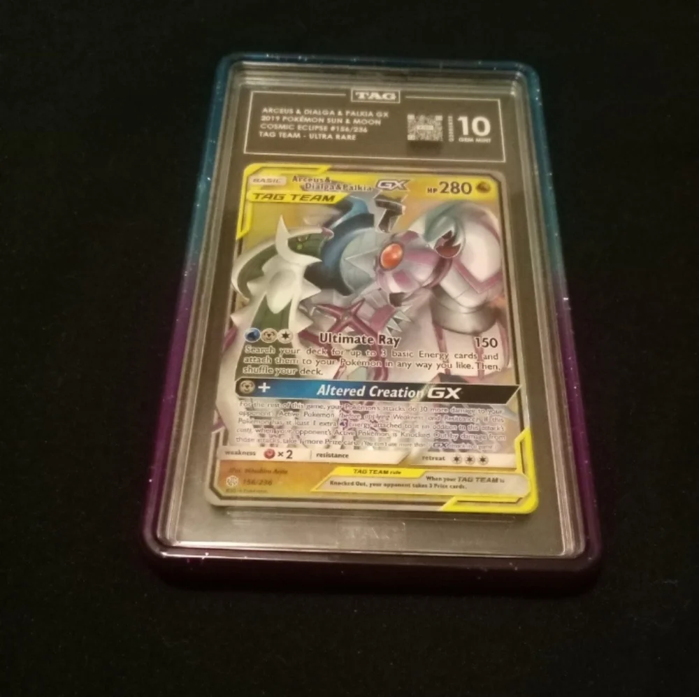 Pokemon Arceus & Dialga & Palkia GX Tag Team SM Cosmic Eclipse 156/236 UR TAG 10